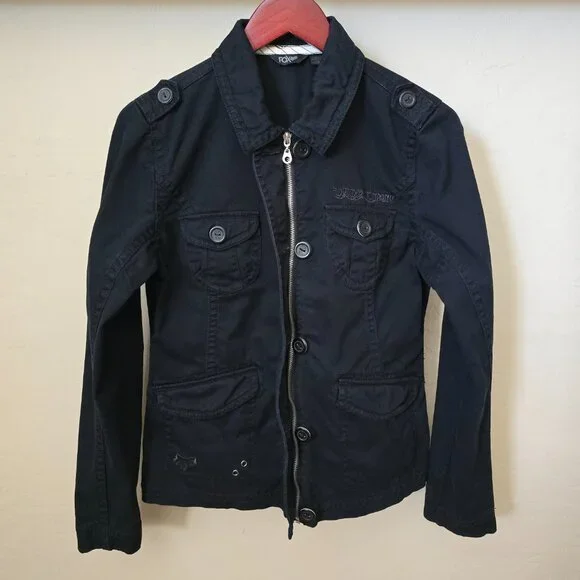 Fox Riders Company Black Utility Streetwear Jacket Medium - Picture 3 of 15